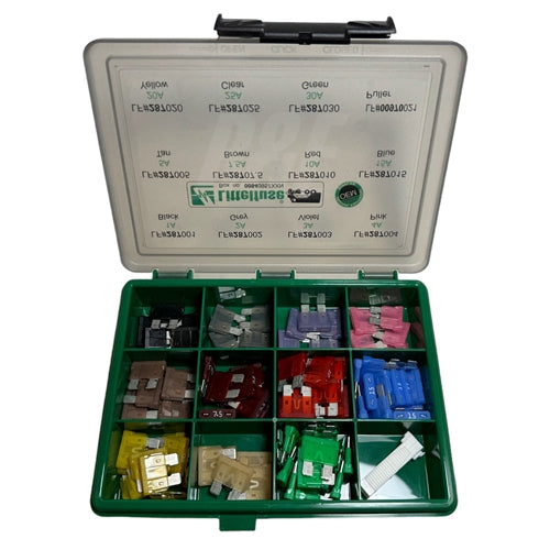 Littelfuse 00940957XXN 100-Piece Assorted ATC/ATO Blade Fuse Kit, 1AMP to 30AMP 32V, Includes Fuse Puller
