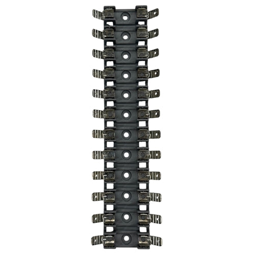 Littelfuse 03540812ZXGY 12 Pole Breakaway Fuse Block, CSA 20A 600VAC/VDC 85C, 1-1/4" Fuses, .250" Tabs, Gray