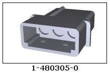 AMP TE 1-480305-0 Female 3 Pin Commercial MATE-N-LOK Connector Housing