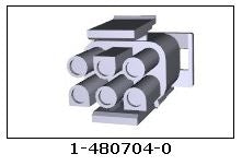 AMP TE 1-480704-0 Male 6 Pin Universal MATE-N-LOK Connector Housing