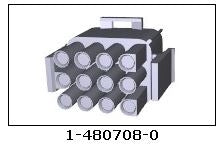 AMP TE 1-480708-0 Male 12 Pin Universal MATE-N-LOK Connector Housing
