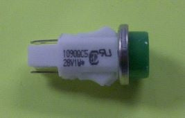 VCC 1090QC5-28V Green Incandescent 28V Panel Mount Indicator Lamp, Hi-Hat, .500" Hole Diameter, Tab Terminals