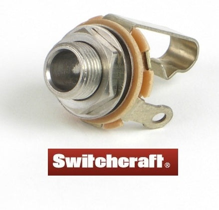 Switchcraft 11 2 Pole Mono 1/4" Panel Mount Phone Jack, Nickel Plated Contacts, Metal Body