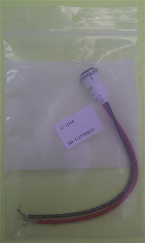 Philmore 11-2591 24-28V Green LED Indicator Lamp for .50" Hole, Green Cylinder Diamond Lens, with 6" Stripped Leads