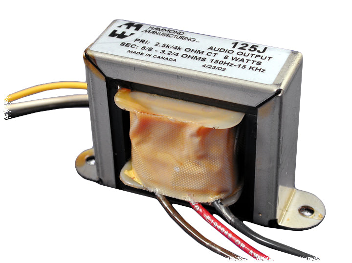 Hammond 125J Audio Transformer, Universal Single Ended or Push-Pull Tube Output, 8 Watts