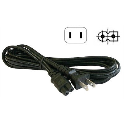 Circuit-Test 138-205 2-WIRE AC Line Power Cord, NEMA1-15P to IEC320-C7 Polarized Socket, 6' Black