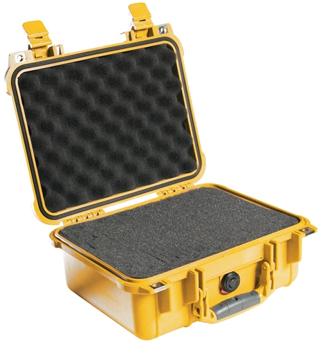 Pelican 1400 Protector Case with Foam, Yellow (ID 11.81" x 8.87" x 5.18") Mfr# 1400-000-240