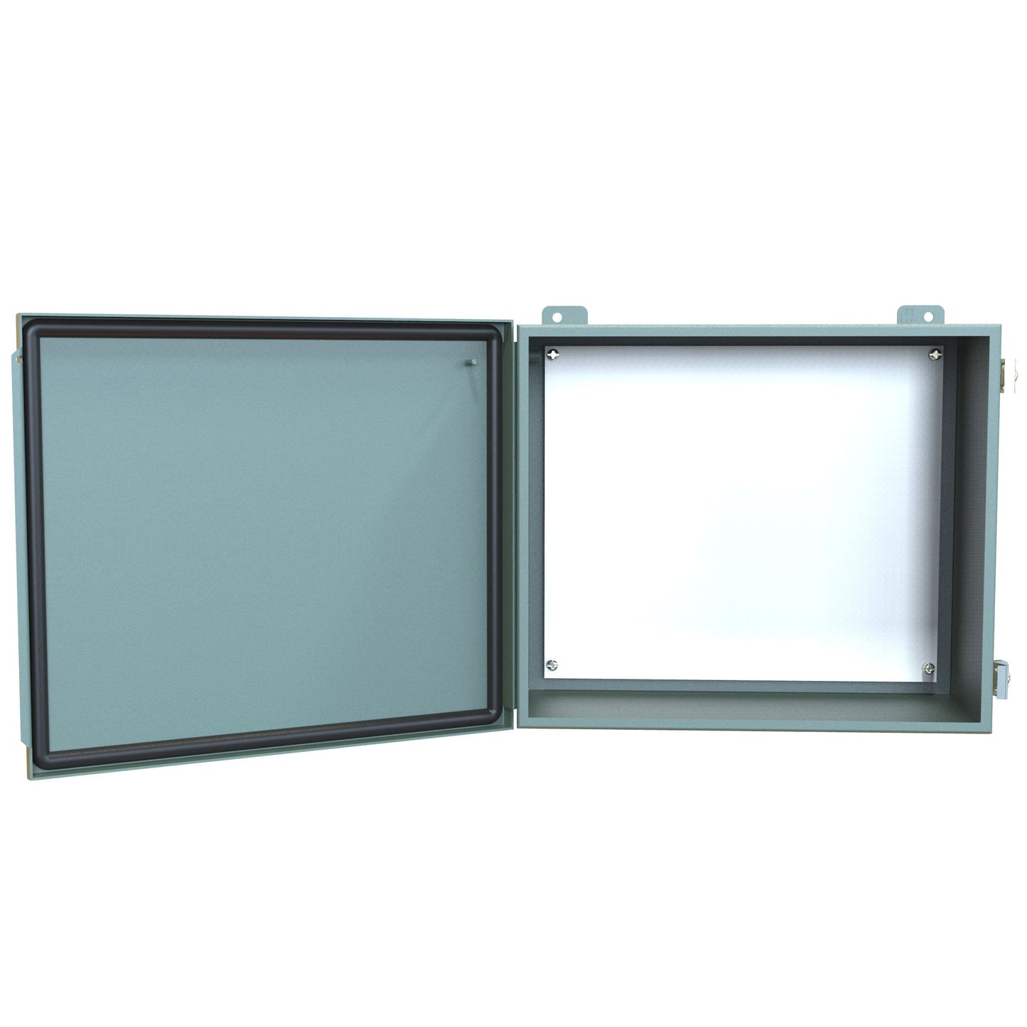 Hammond 1414PHRM6 N12 Junction Box, Continuous Hinge Door with Clamps, with Panel - 12" x 14" x 6" - Steel/Gray