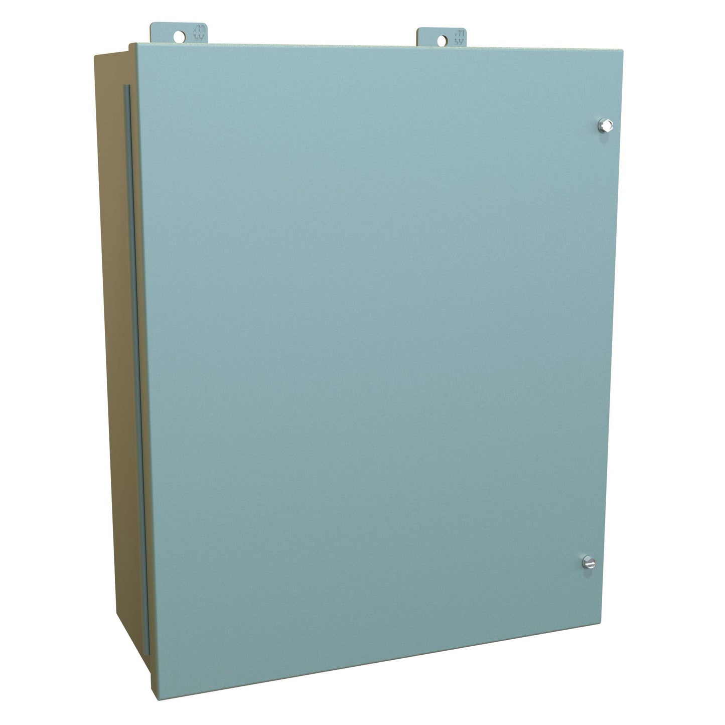 Hammond 1418JC7 N12 Wallmount Enclosure, Continuous Hinge Door with Screws, with Panel - 20" x 16" x 7" - Steel/Gray