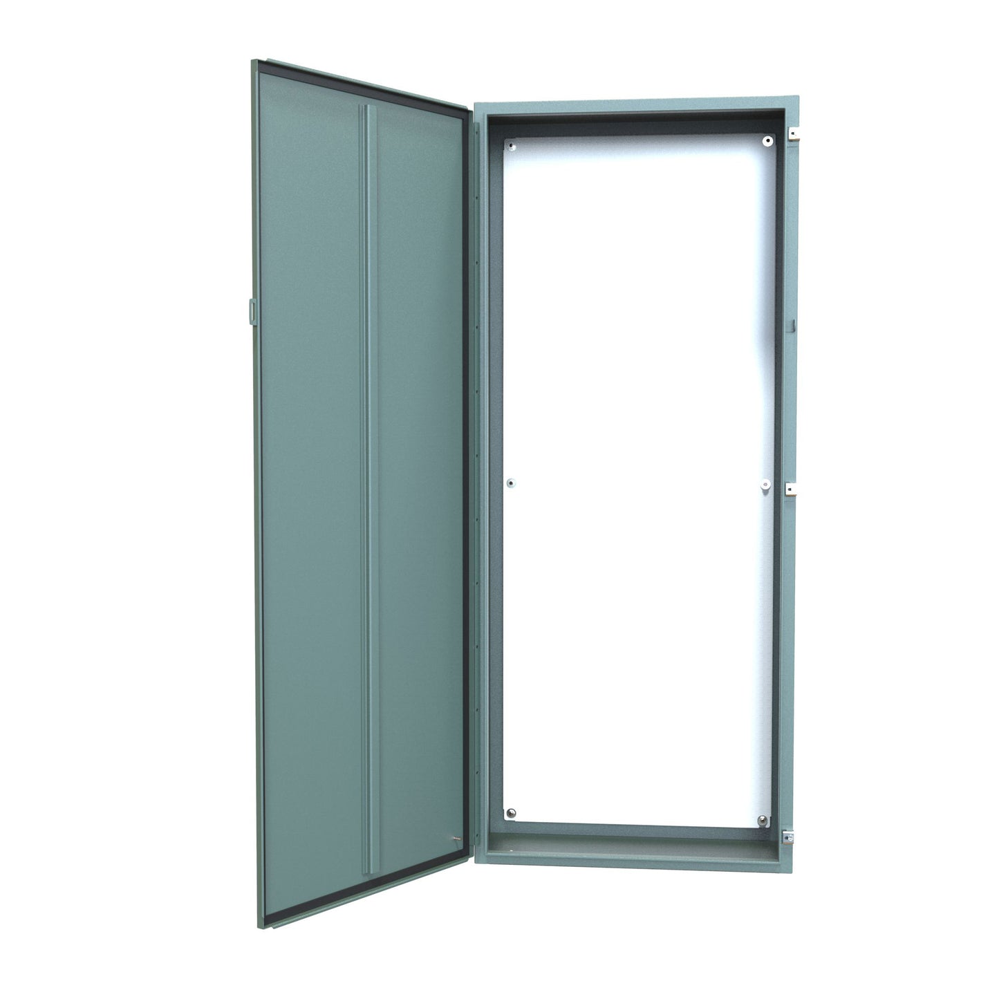 Hammond 1418U12 N12 Wallmount Enclosure, Continuous Hinge Door with Clamps, with Panel - 72" x 30" x 12"- Steel/Gray