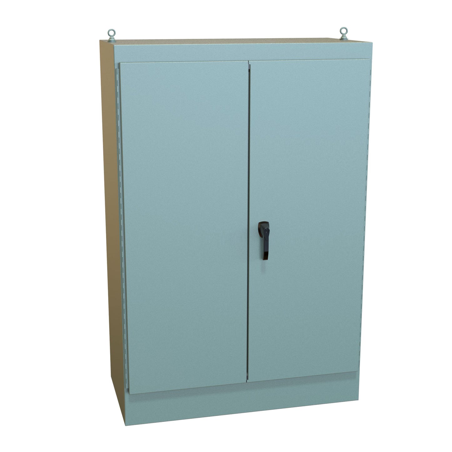 Hammond 1418ZW24 N12 Freestanding Enclosure, Double Door - 72" x 48" x 24" - Steel/Gray