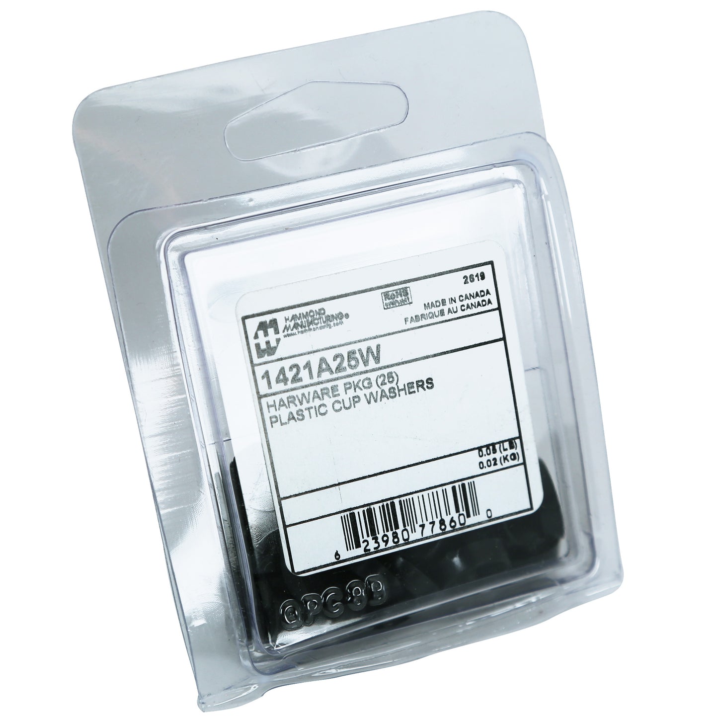 Hammond 1421A25W 10-32 Plastic Cup Washers 25/Pack