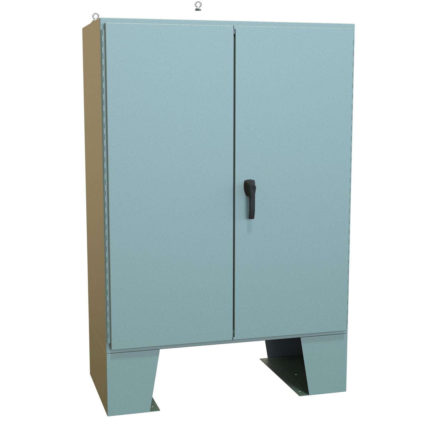 Hammond 1422B24F N12 Double Door Floormount Enclosure w/Panel - 60" x 48" x 24" - Steel/Gray