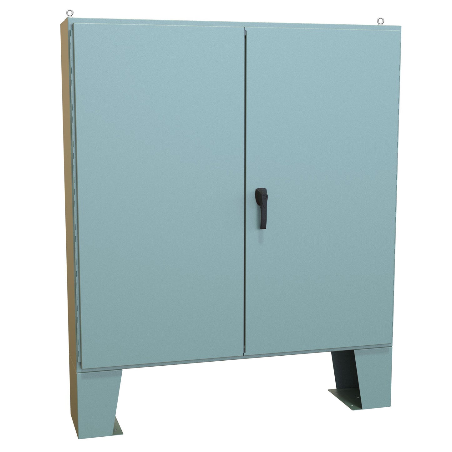 Hammond 1422D12F N12 Double Door Floormount Enclosure w/Panel - 60" x 60" x 12" - Steel/Gray