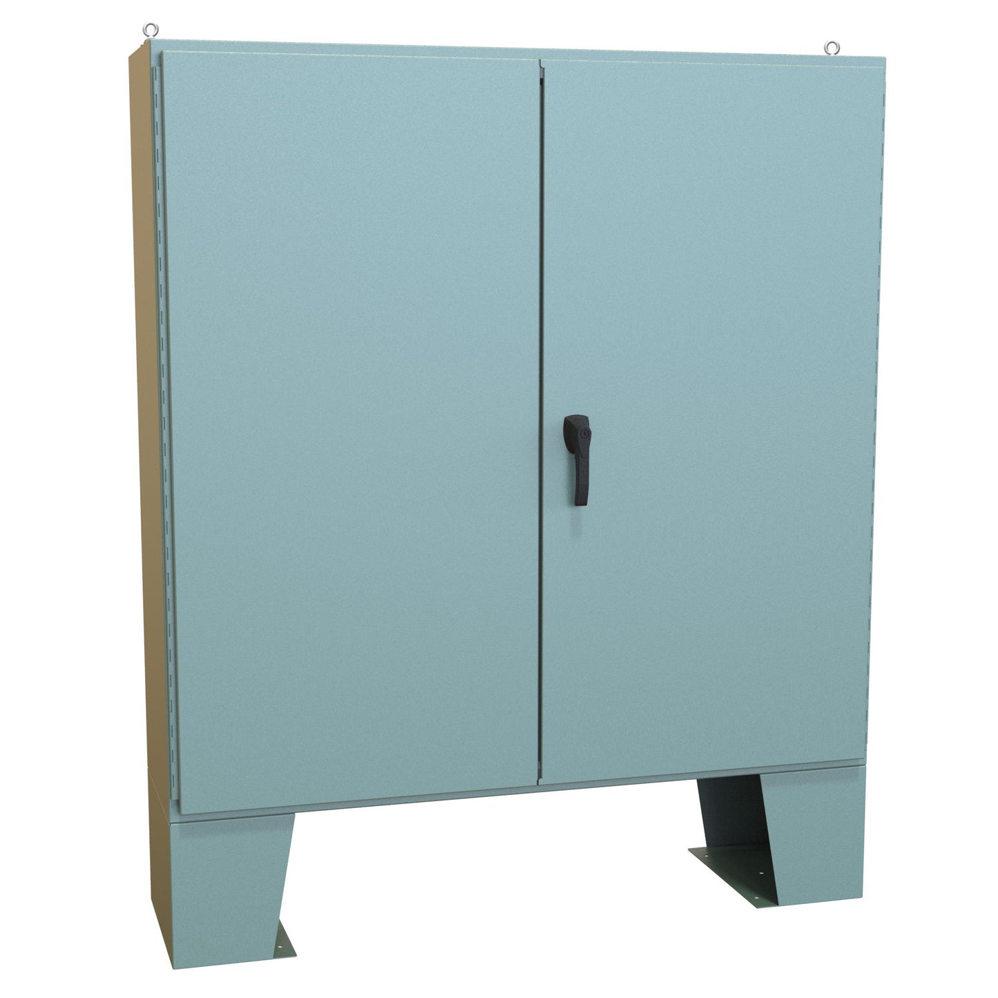 Hammond 1422D16F N12 Double Door Floormount Enclosure w/Panel - 60" x 60" x 16" - Steel/Gray