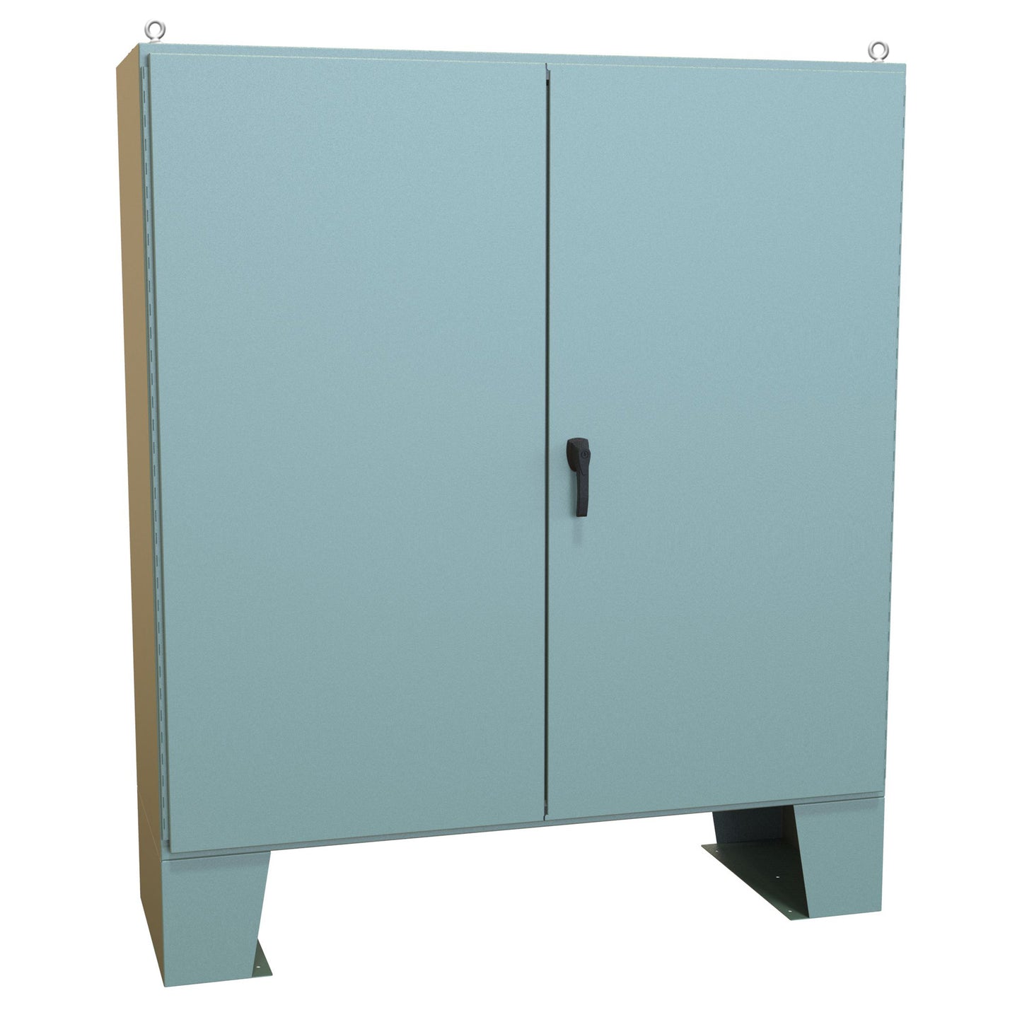 Hammond 1422F24F N12 Double Door Floormount Enclosure w/Panel - 72" x 72" x 24" - Steel/Gray