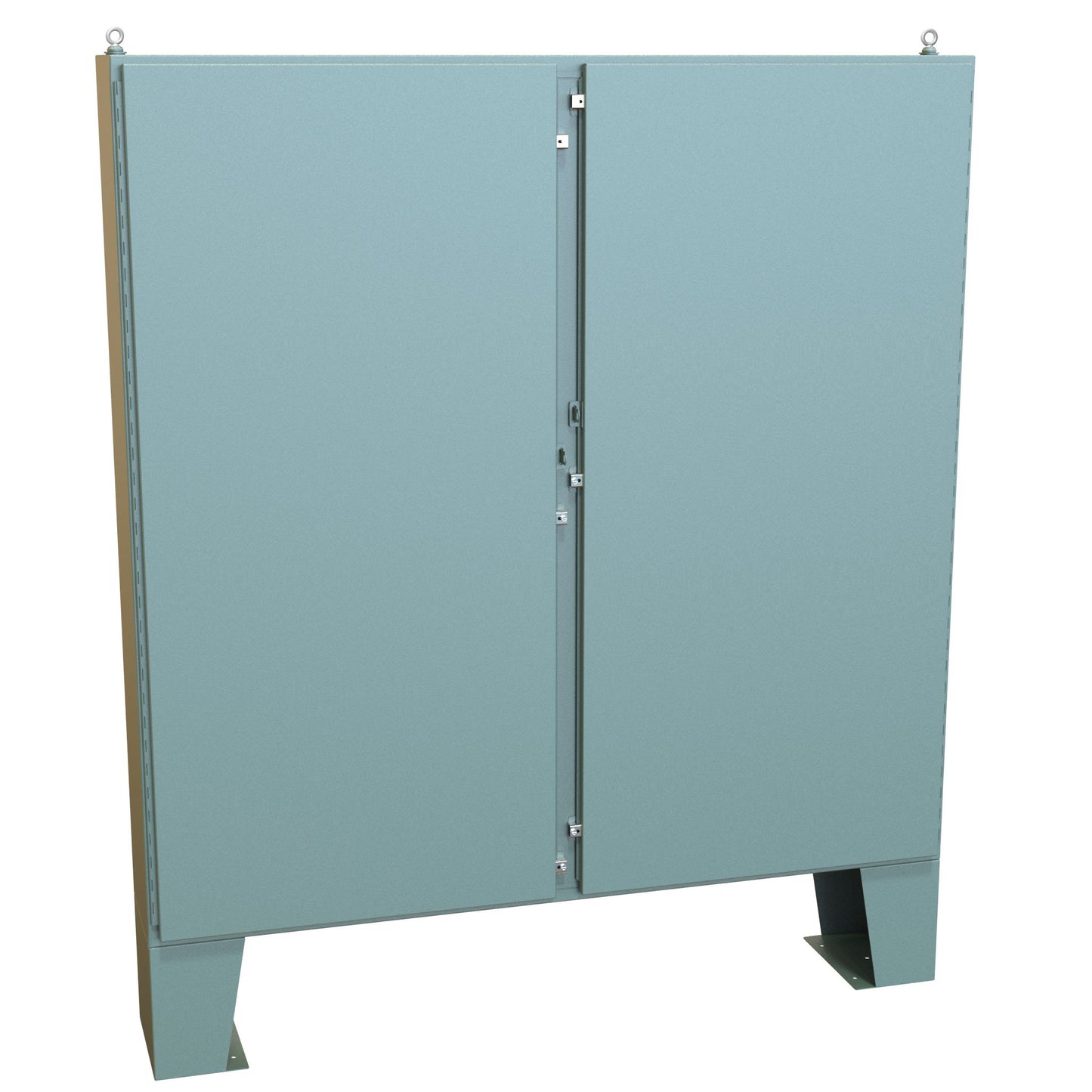 Hammond 1422N4F12F N4 Double Door Floormount Enclosure w/Panel - 72" x 72" x 12" - Steel/Gray