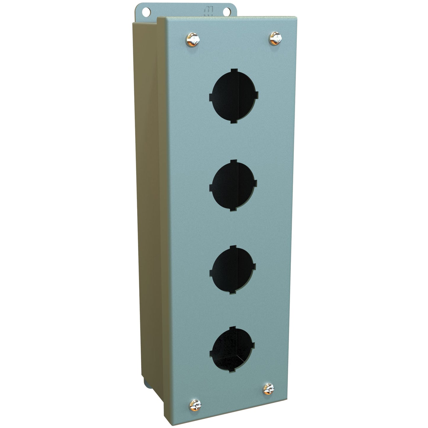Hammond 1435D Pushbutton Enclosure - 4 PB x 30.5mm - Steel/Gray (10.25" x 3.25" x 2.75")