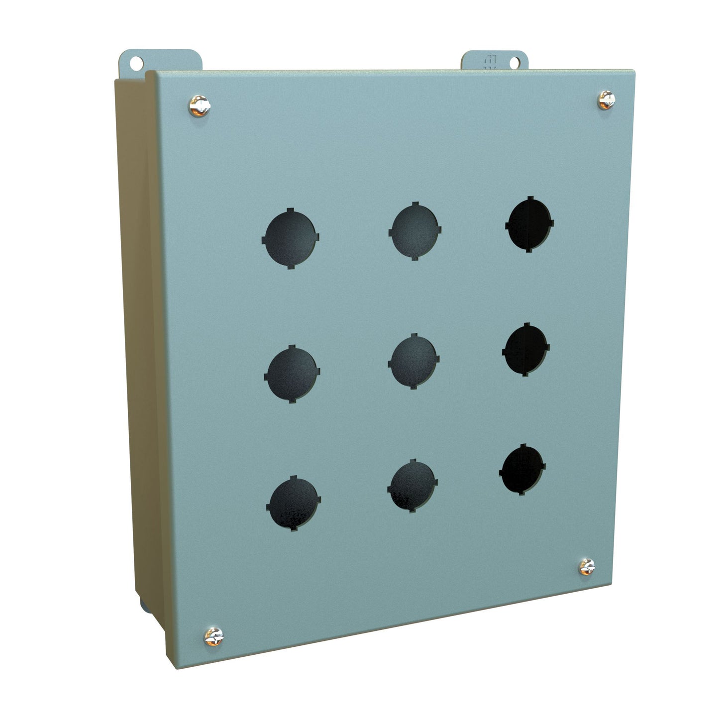Hammond 1435MK Pushbutton Enclosure - 9 PB x 22.5mm - Steel/Gray (9.5" x 8.5" x 3.0")