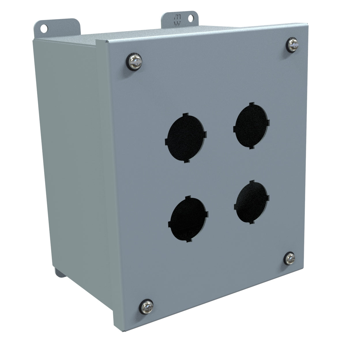 Hammond 1437F Pushbutton Enclosure - Extra Deep - 4 PB x 30.5mm - Steel/Gray