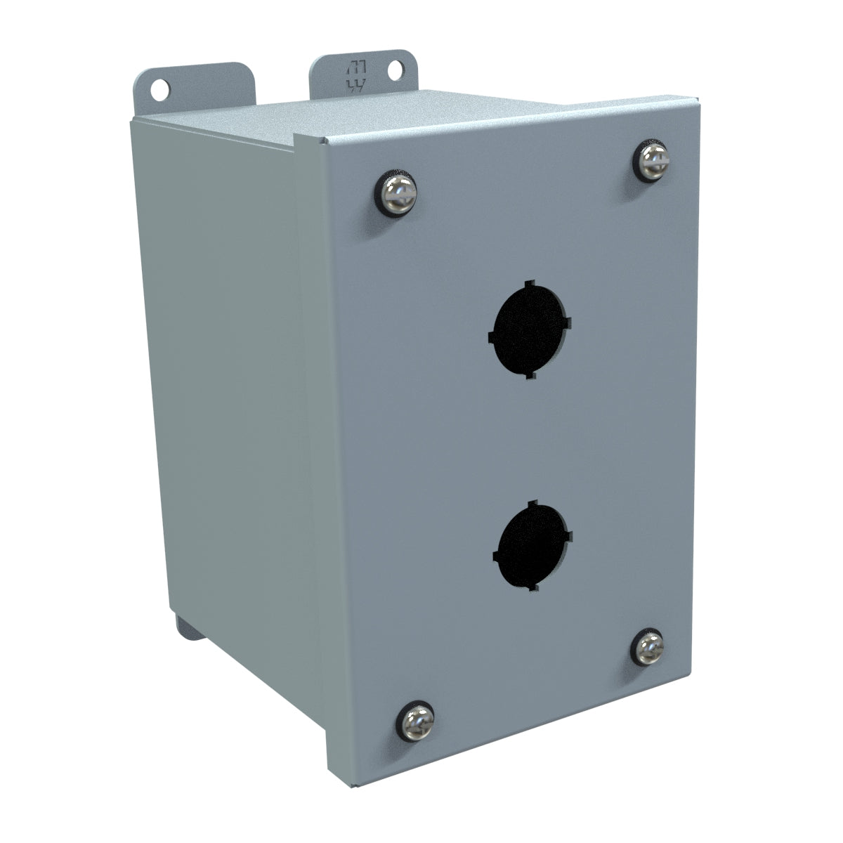 Hammond 1437MB Pushbutton Enclosure - Extra Deep - 2 PB x 22.5mm - Steel/Gray