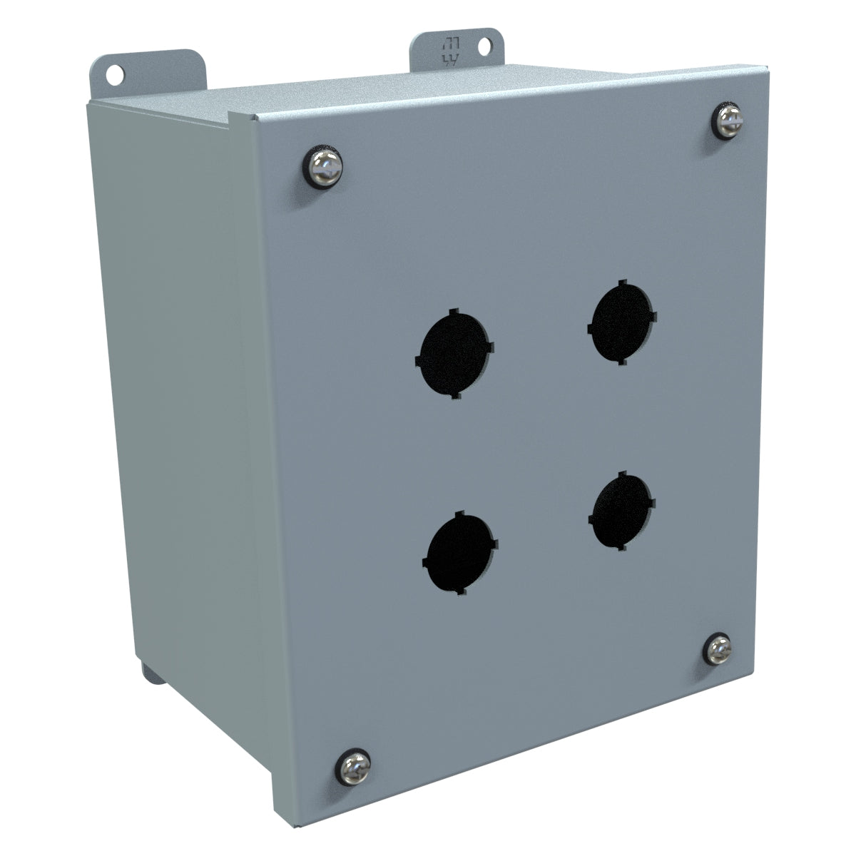 Hammond 1437MF Pushbutton Enclosure - Extra Deep - 4 PB x 22.5mm - Steel/Gray