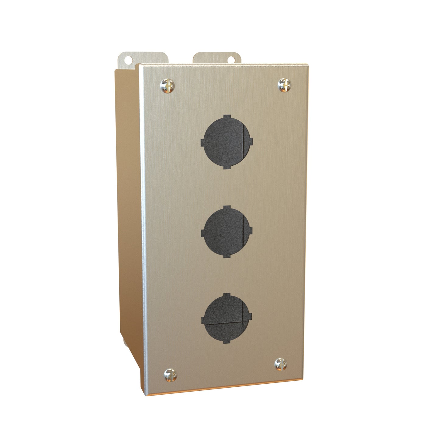 Hammond 1437MSSC Pushbutton Enclosure - Extra Deep - 3 PB x 22.5mm - 304 Stainless Steel