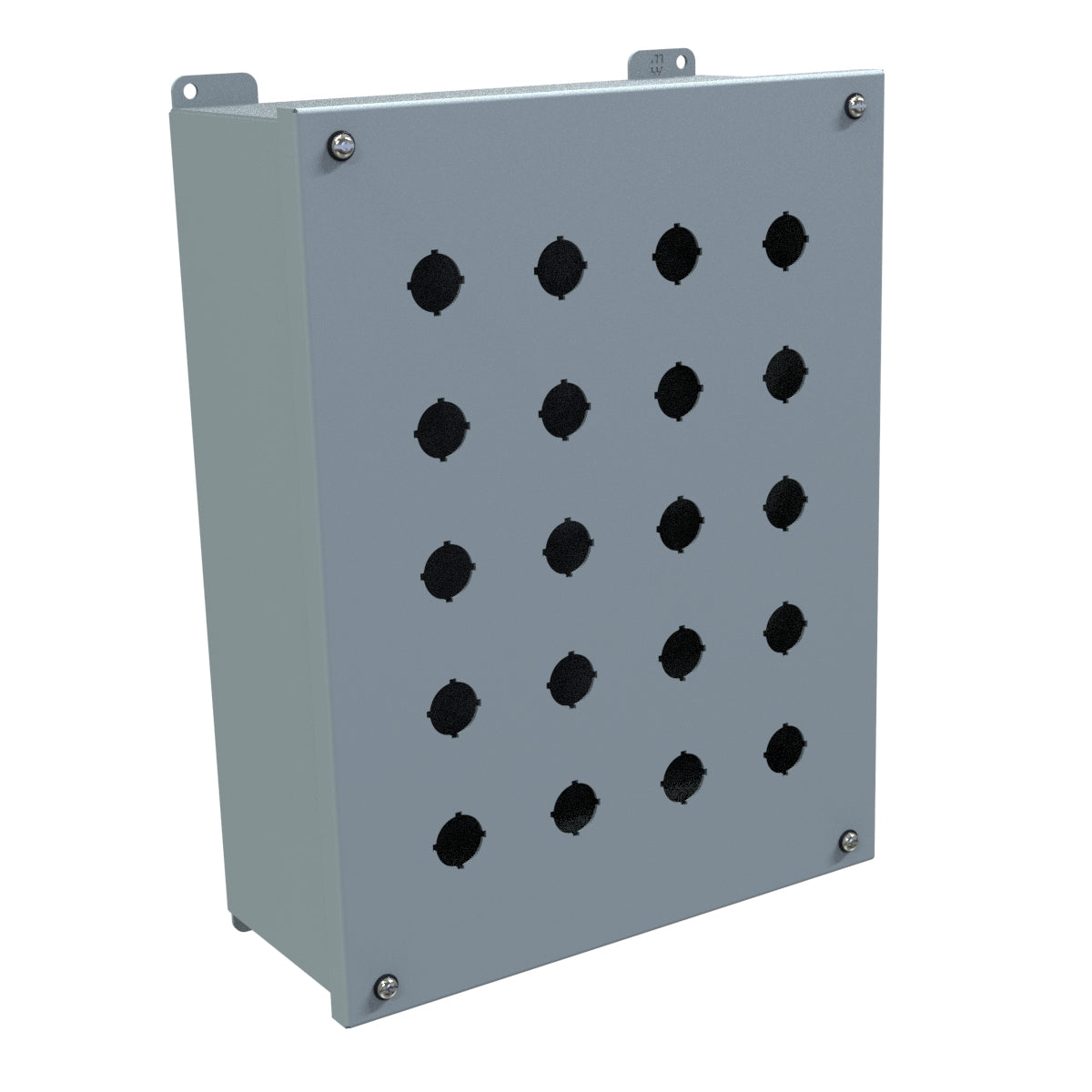 Hammond 1437MV Pushbutton Enclosure - Extra Deep - 20 PB x 22.5mm - Steel/Gray