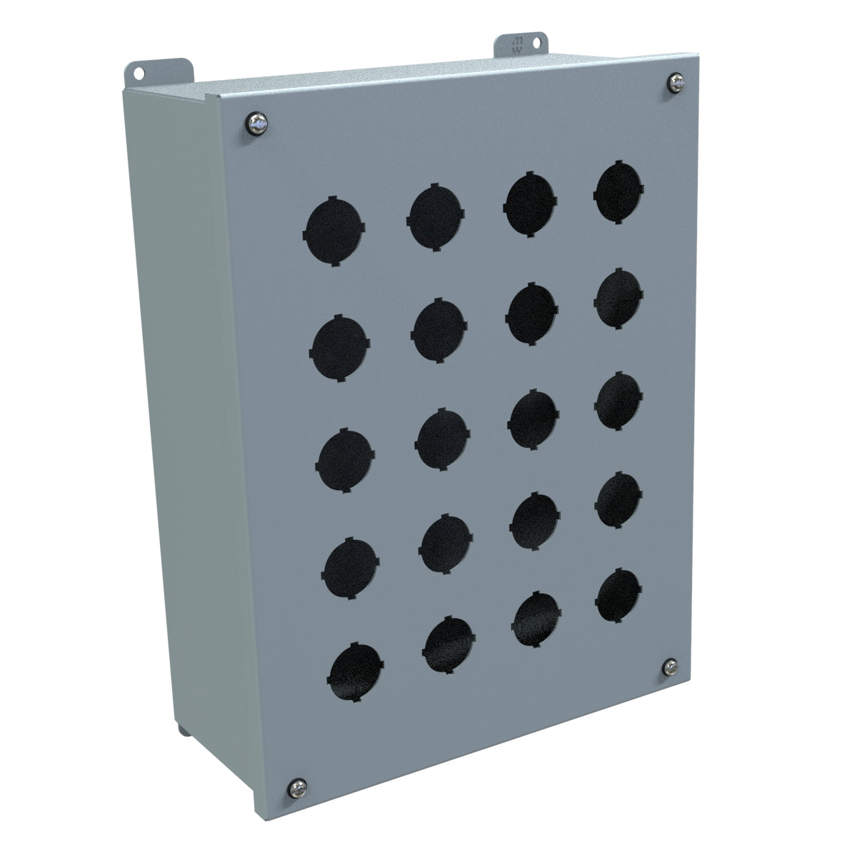 Hammond 1437V Pushbutton Enclosure - Extra Deep - 20 PB x 30.5mm - Steel/Gray