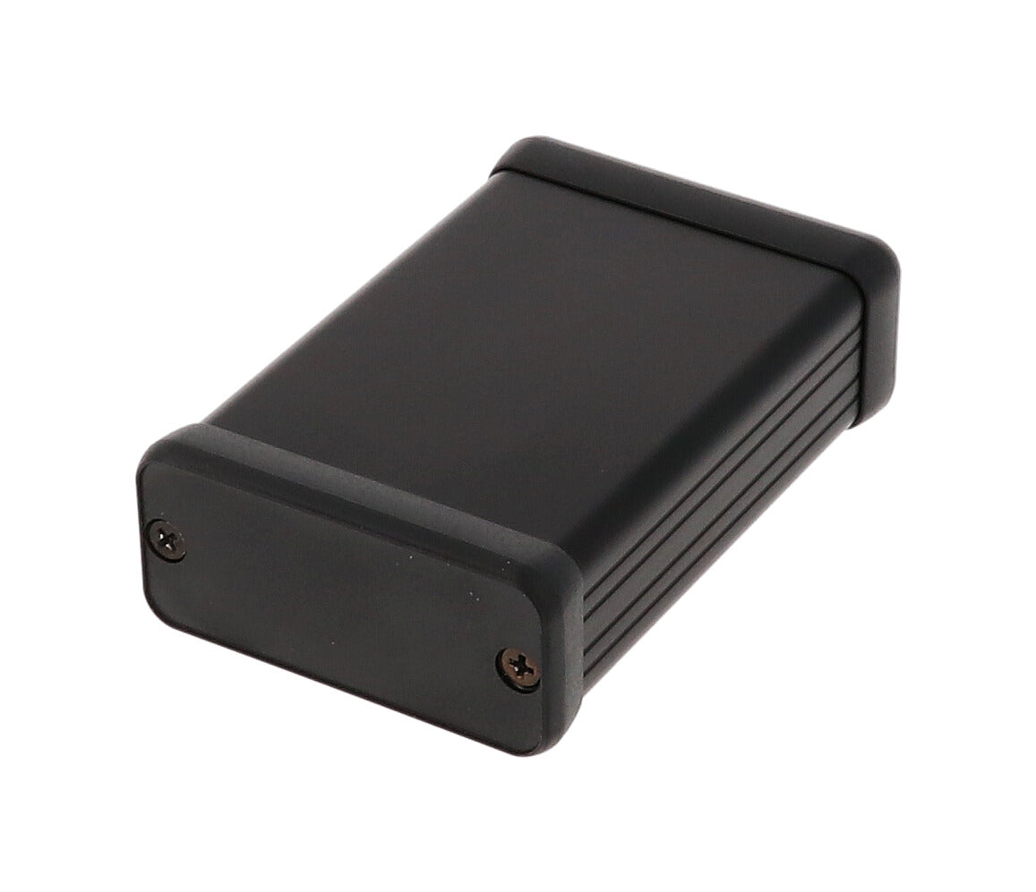 Hammond 1455C802BK Black Extruded Aluminum Enclosure 3.15" x 2.13" x 0.91" with Plastic End Panels