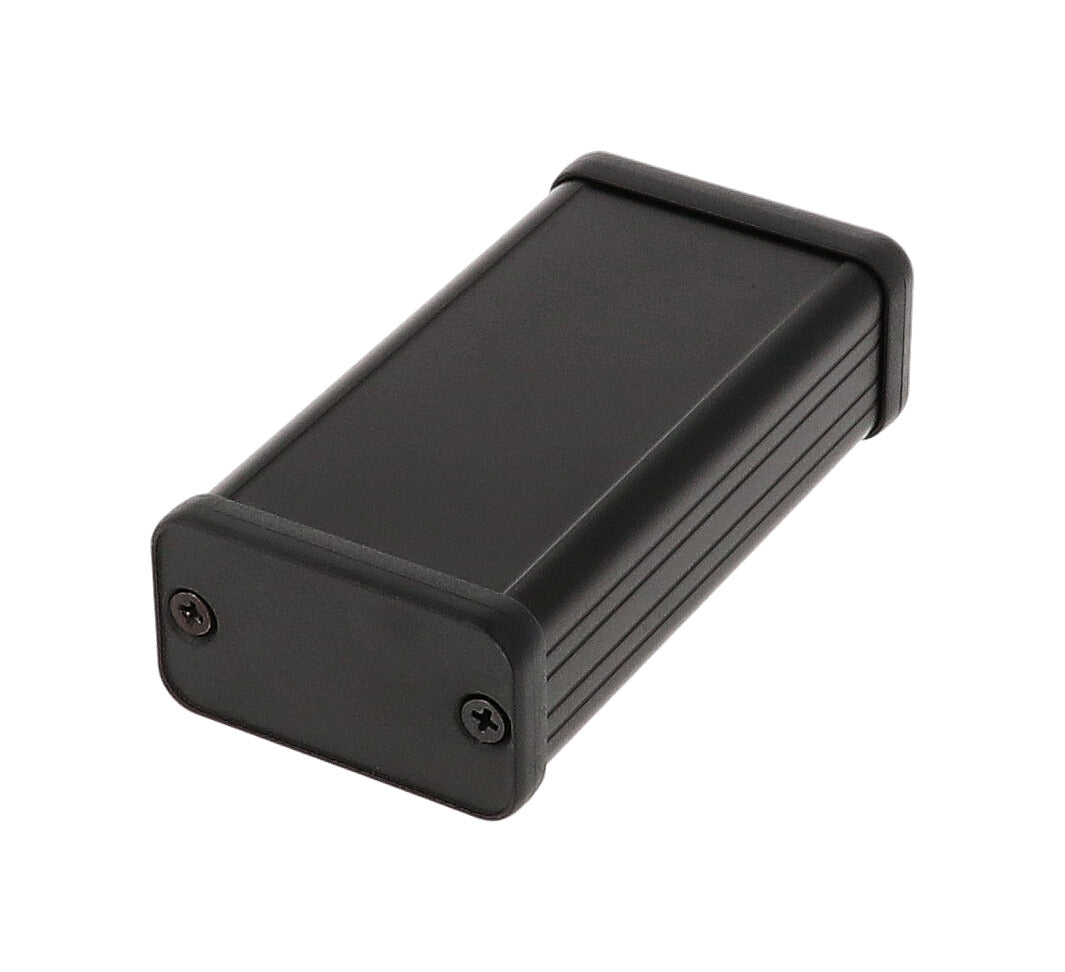 Hammond 1455D802BK Extruded Aluminum Enclosure, Black with Plastic End Panels 3.15" x 1.77" x 0.98"