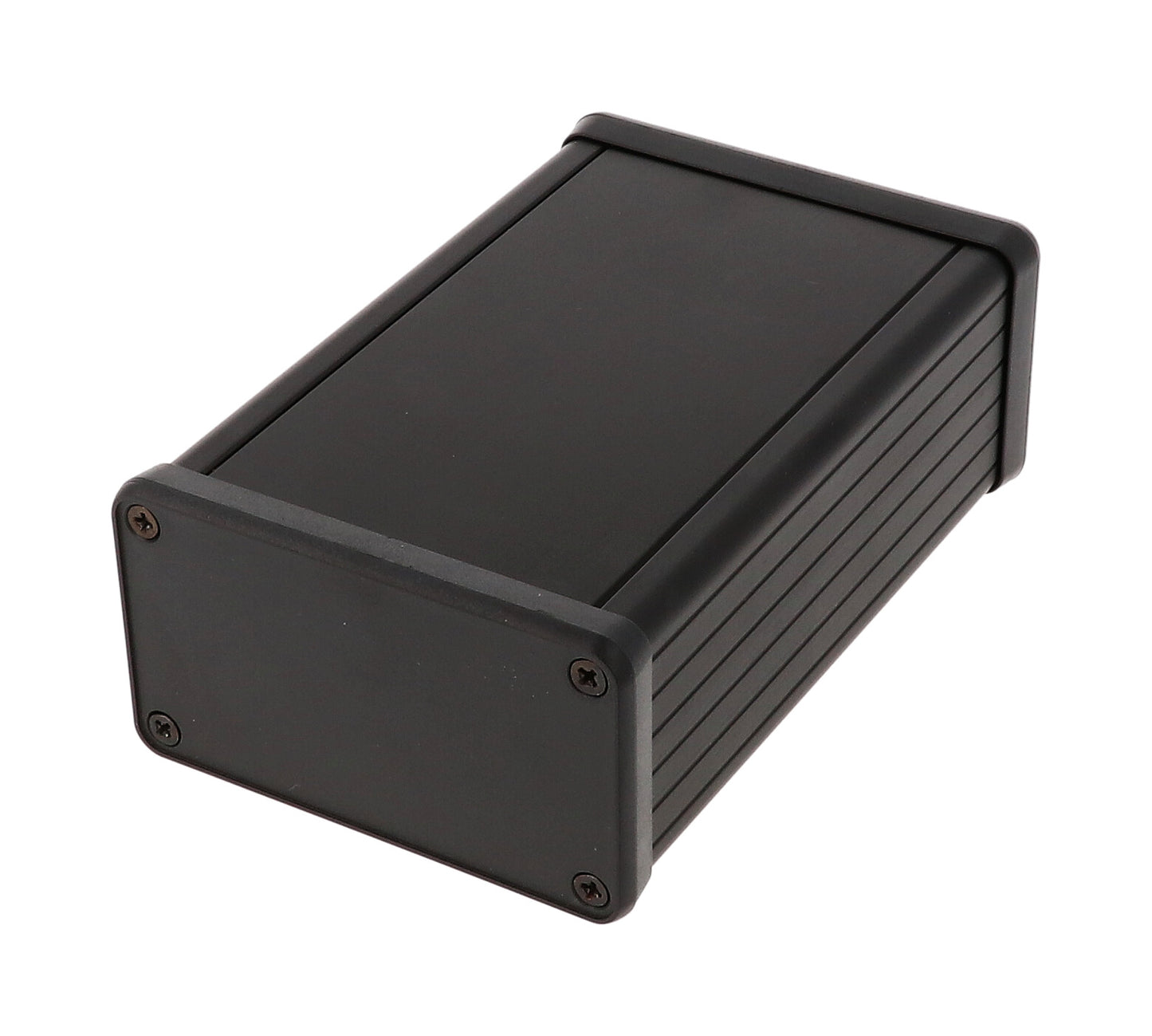 Hammond 1455K1202BK Black Extruded Aluminum Enclosure 4.72" x 3.07" x 1.69" with Plastic End Panels