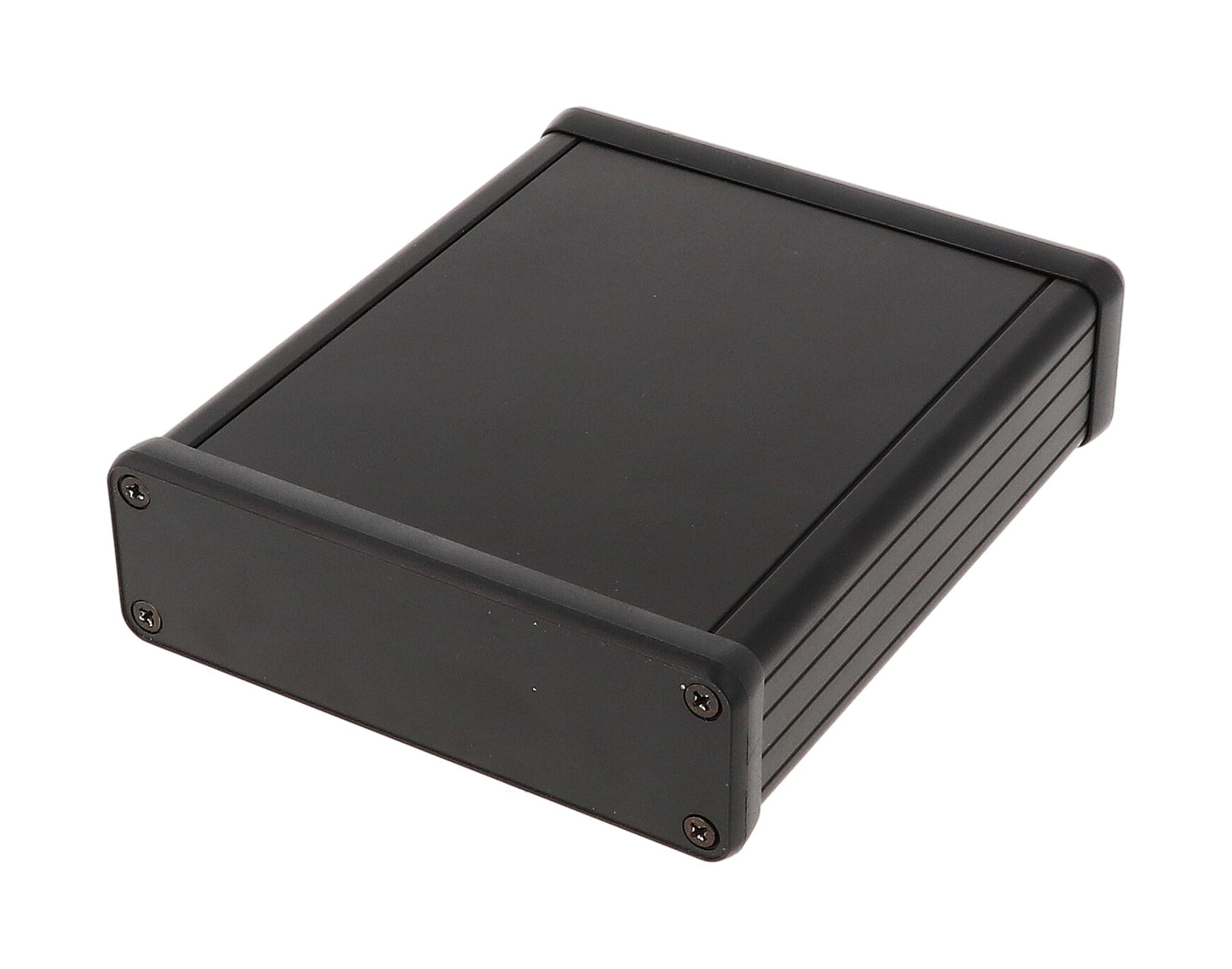 Hammond 1455L1202BK Black Extruded Aluminum Enclosure 4.72" x 4.06" x 1.22" with Plastic End Panels