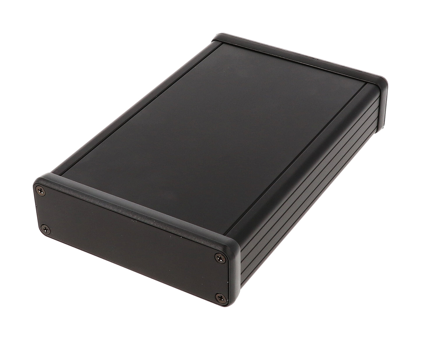 Hammond 1455L1601BK Extruded Aluminum Enclosure, Black (6.3" x 4.05" x 1.2")
