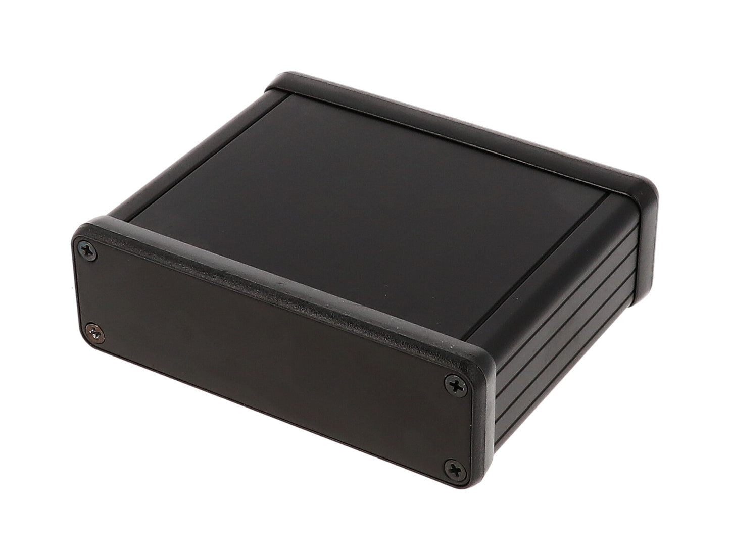 Hammond 1455L801BK Extruded Aluminum Enclosure, Black with Metal End Panels 3.15" x 4.05" x 1.2"