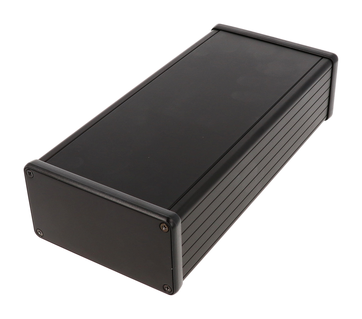 Hammond 1455N2201BK Extruded Aluminum Enclosure, Black with Metal End Panels 8.66" x 4.06" x 2.09"