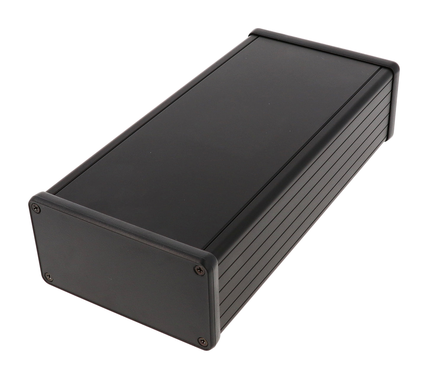Hammond 1455N2202BK Extruded Aluminum Enclosure, Black with Plastic End Panels 8.66" x 4.06" x 2.09"