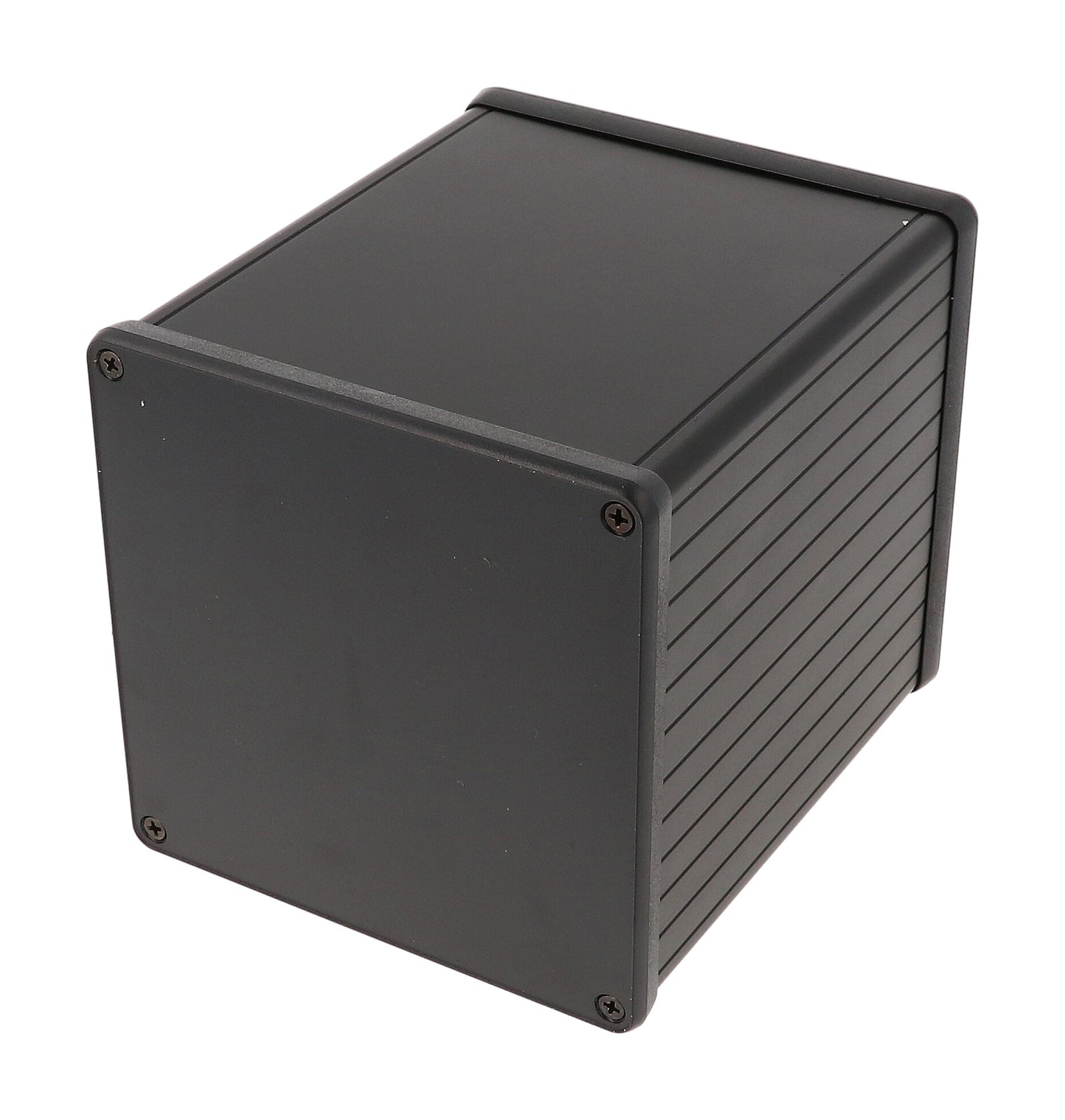 Hammond 1455NS1202BK Extruded Aluminum Enclosure with Plastic End Panels, Black Anodize 4.72" x 4.06" x 4.06"