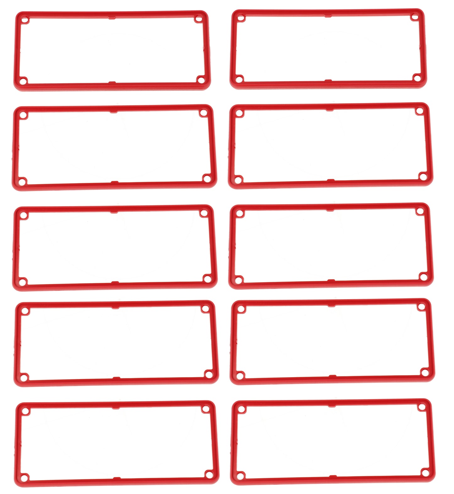 Hammond 1455QBRED-10 1455 Series Open Plastic Bezels, Red, 10-pack, For 1455Q Series Metal End Plate Enclosures.