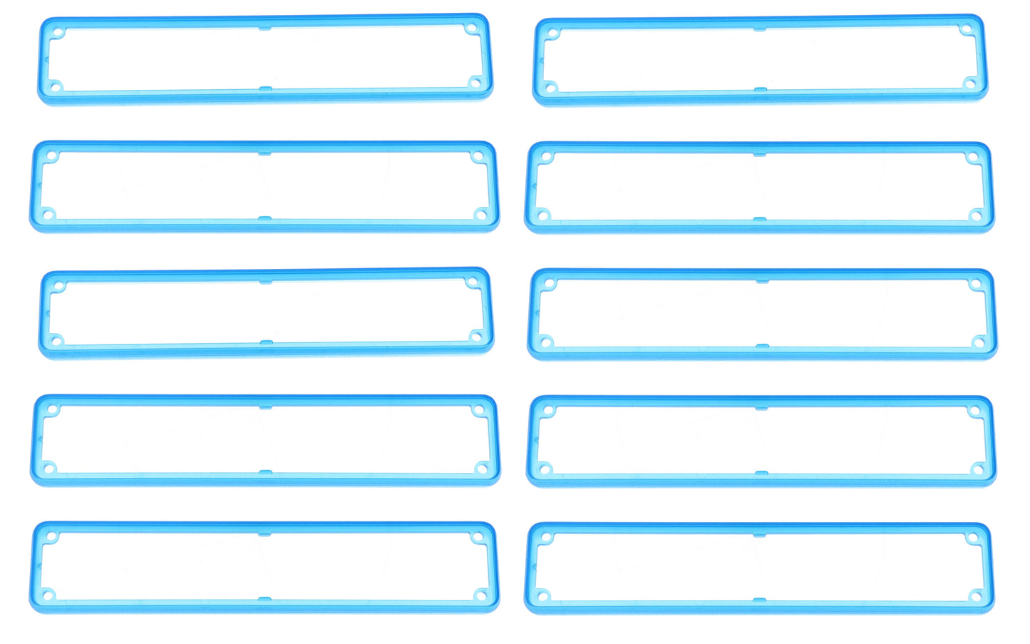 Hammond 1455RBTBU-10 1455 Series Open Plastic Bezels, Translucent Blue, 10-pack, For 1455R Series Metal End Plate Enclosures.