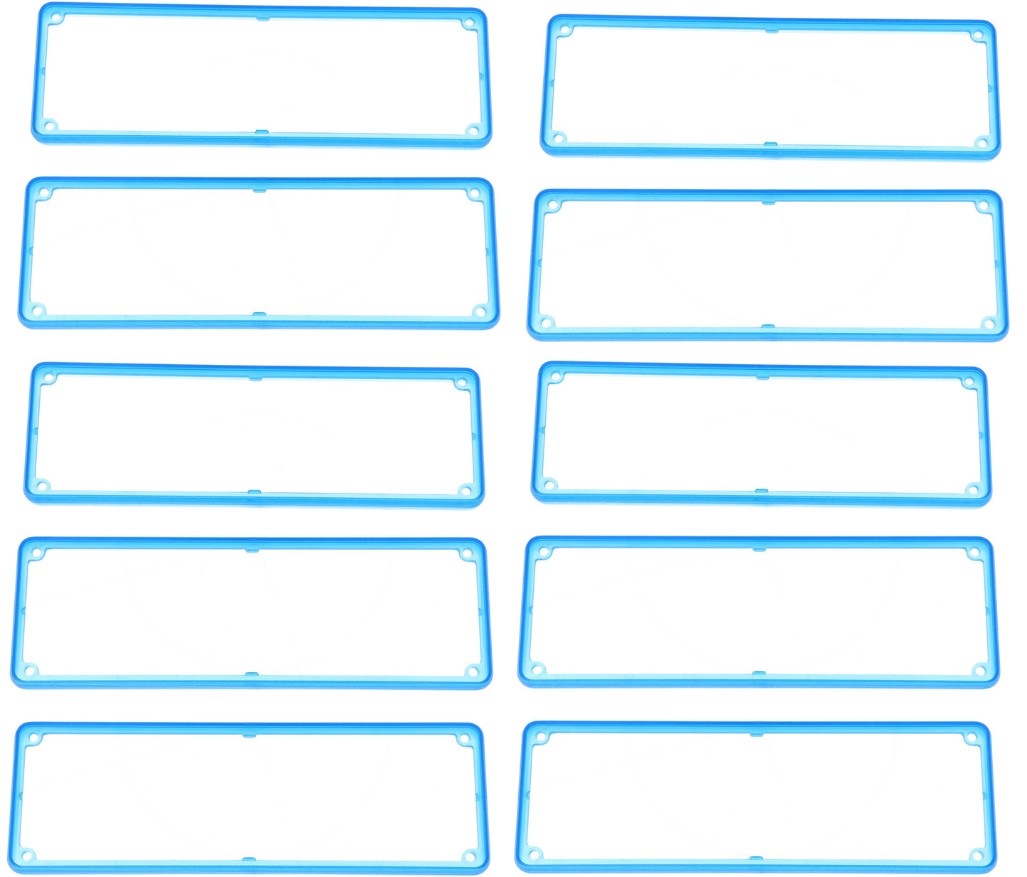 Hammond 1455TBTBU-10 1455 Series Open Plastic Bezels, Translucent Blue, 10-pack, For 1455T Series Metal End Plate Enclosures.