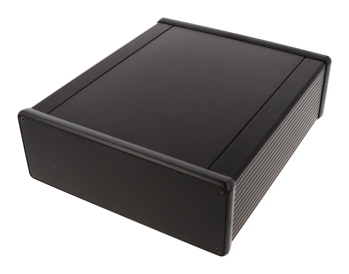 Hammond 1455U2201BK Extruded Aluminum Enclosure, Black with Metal End Panels 8.66" x 7.5" x 2.6"
