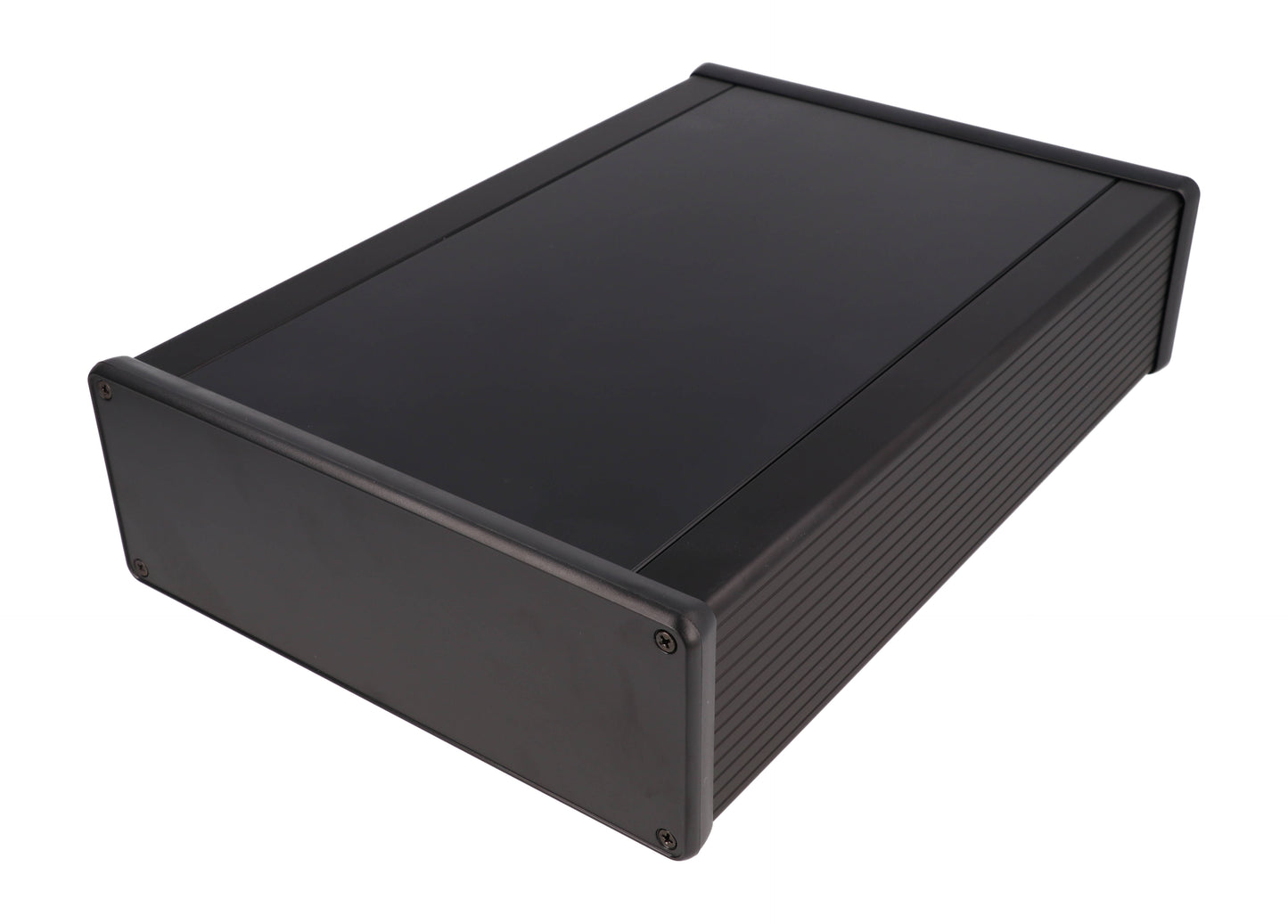 Hammond 1455U2802BK Extruded Aluminum Enclosure, Black with Plastic Closed Bezels 11" x 7.5" x 2.6"
