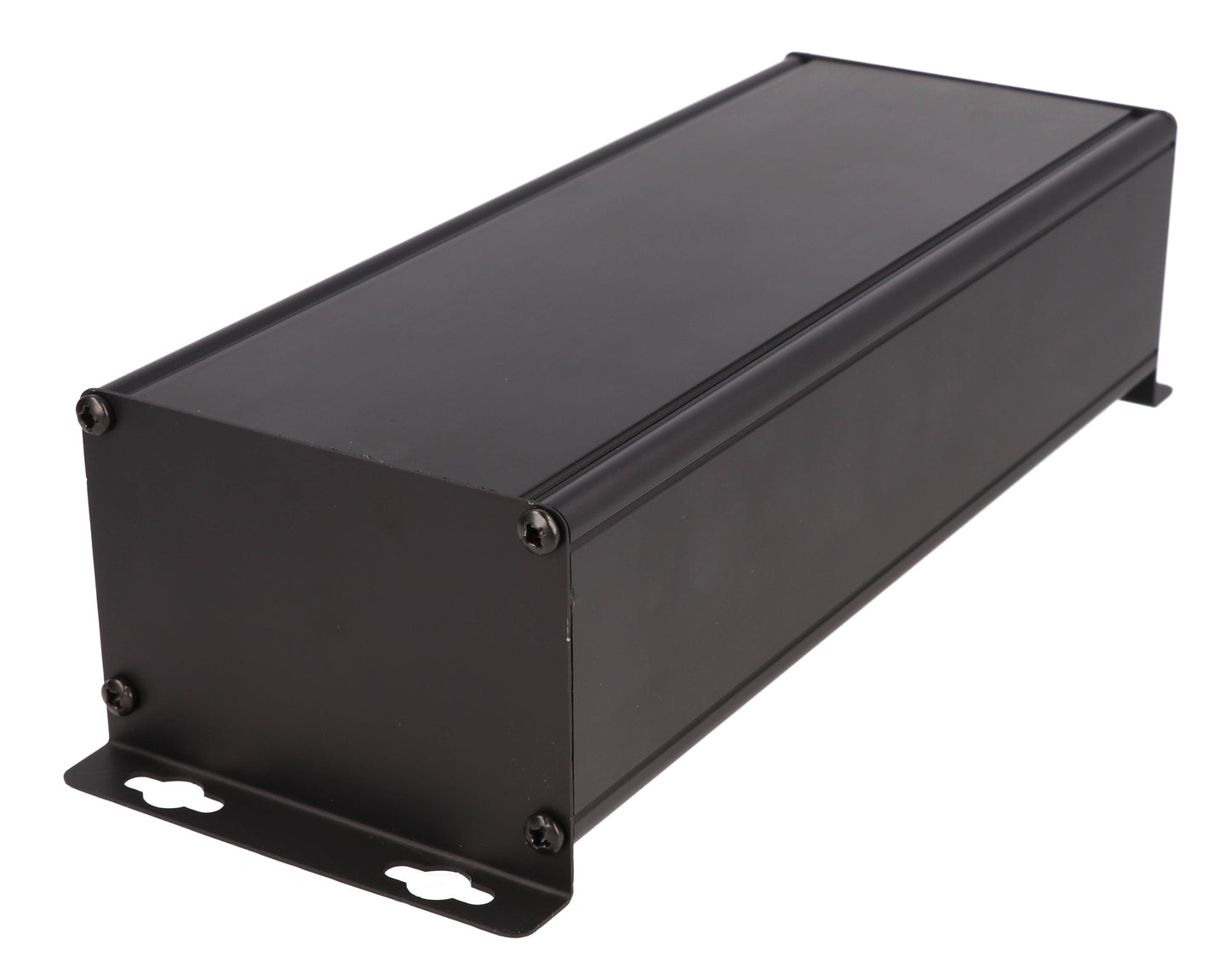 Hammond 1455ZT2201BK Wallmount Extruded Aluminum Enclosure, Black with L-Brackets 8.66" x 3.5" x 2.2"