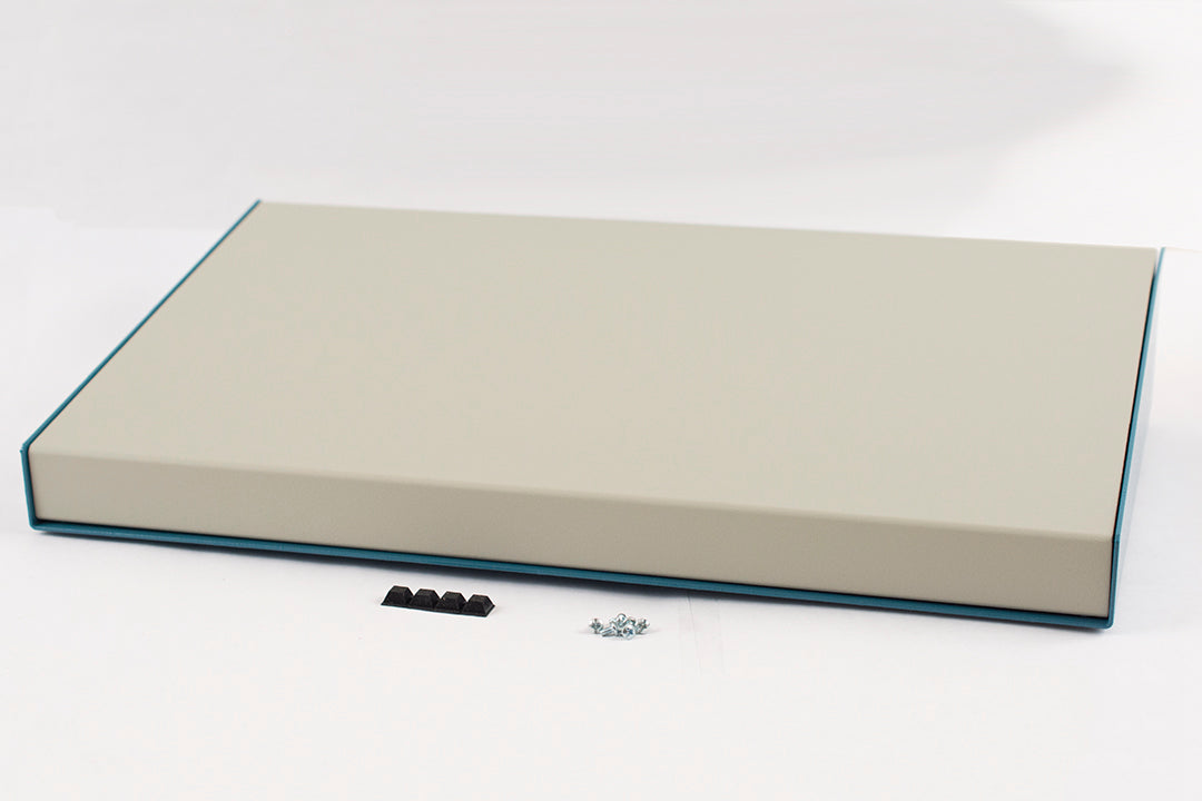 Hammond 1456WL1WHBU Sloped Aluminum Console Enclosure, 10 Degree Beige Top / Blue Case 20.00" x 11.30" x 3.50"