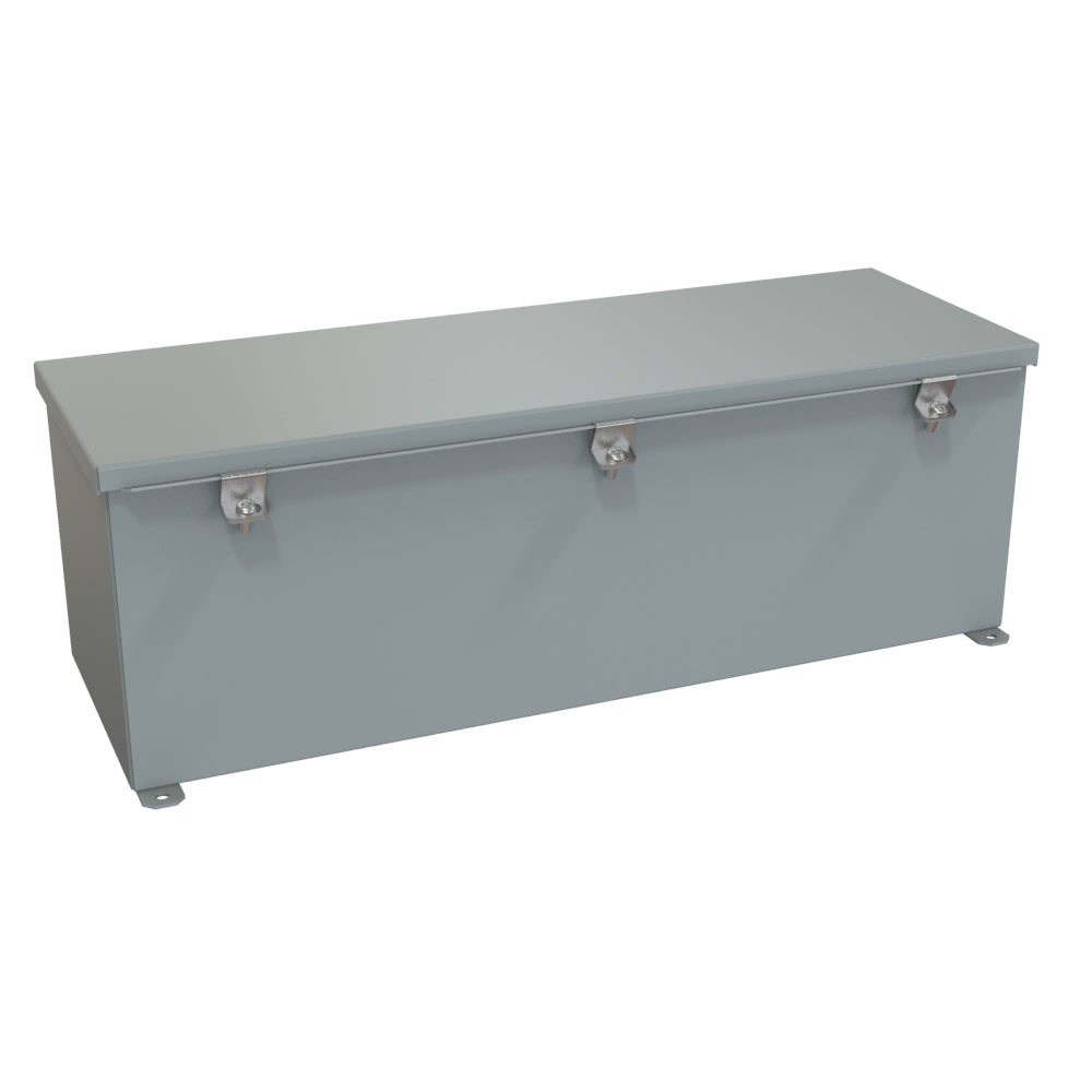 Hammond 1486E24 Type 4/12 Steel Wiring Trough - 8" x 8" x 24" - Gray
