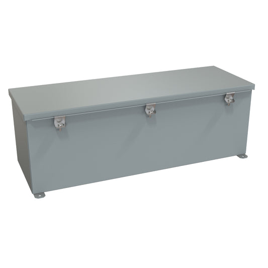 Hammond 1486E24 Type 4/12 Steel Wiring Trough - 8" x 8" x 24" - Gray