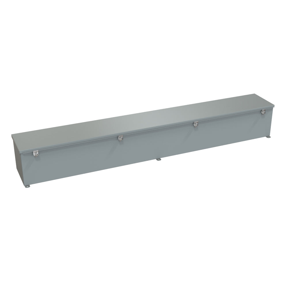 Hammond 1486E60 Type 4/12 Steel Wiring Trough - 8" x 8" x 60" - Gray