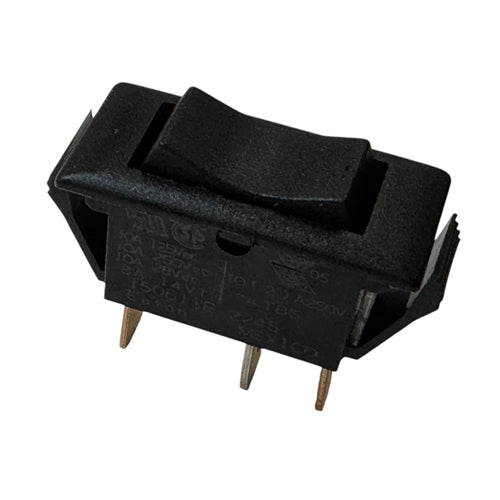 Eaton 1506-11E Rocker Switch SPDT (On)-Off-(On), 10A@125VAC/250VAC/28VDC, Black, QC Terminals