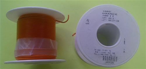 Alpha 24AWG Stranded Orange Hookup Wire 1550-100ORG (100 Feet)